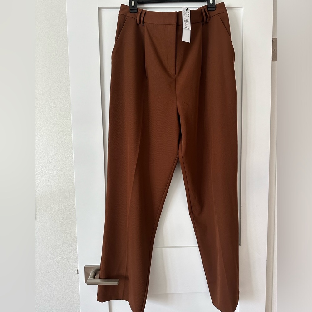 Topshop brown trousers- size 12, never worn, NWT.